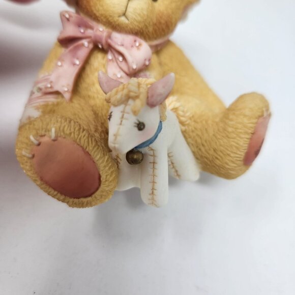 1998 Cherished Teddies CHERISH 476633 Baby Girl with Toy Horse Figurine "Reach O - Picture 4 of 12